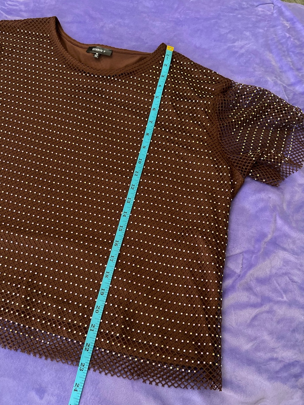 Studio Y Mesh Rhinestone Top - Picture 4 of 10